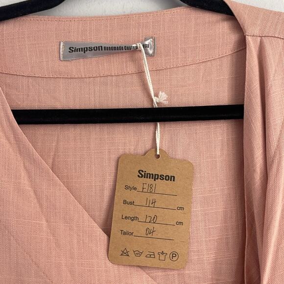 NWT Simpson Handmade Custom long sleeve modest minimal lagenlook wrap dress - Picture 5 of 6